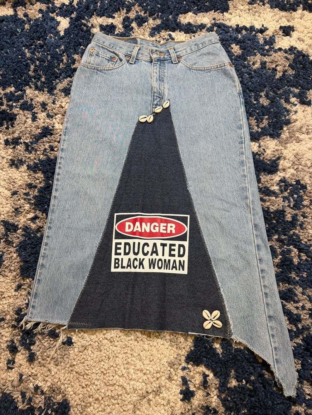 Upcycled Levi's 512 Jeans Custom Altered Skirt Size W28